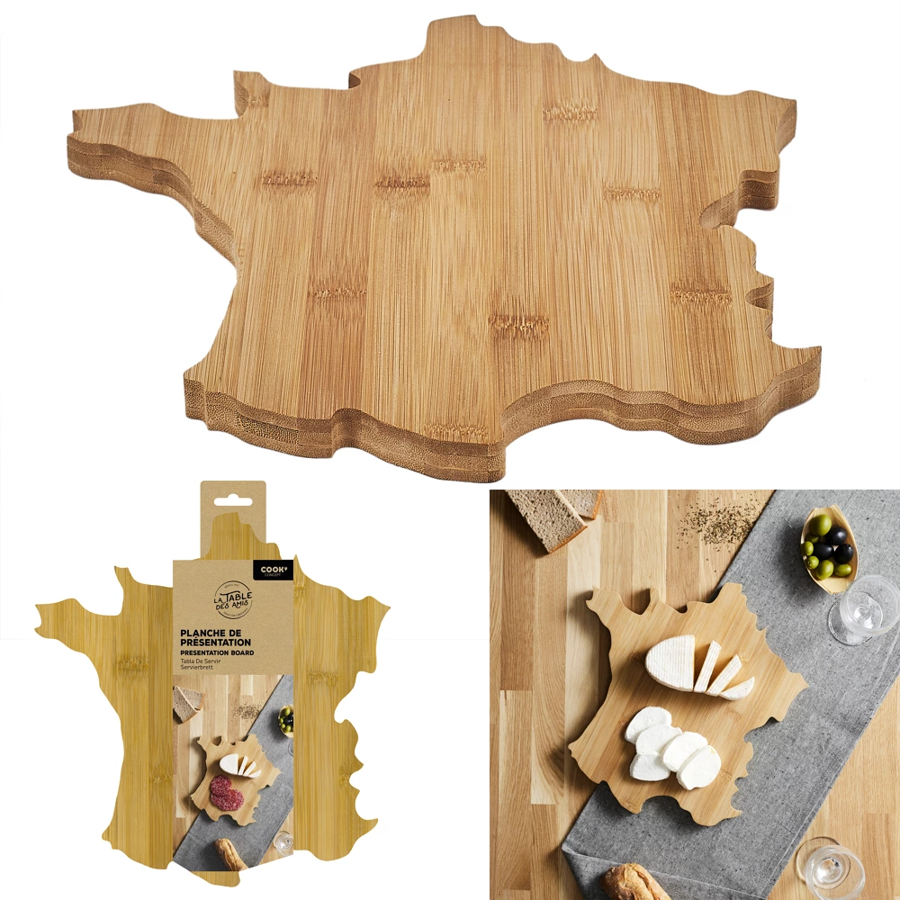 [KA6293 ZEN30] Planche a fromage en bois – Forme de la France