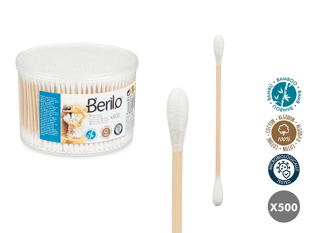 Bamboo cotton swab box 500pc