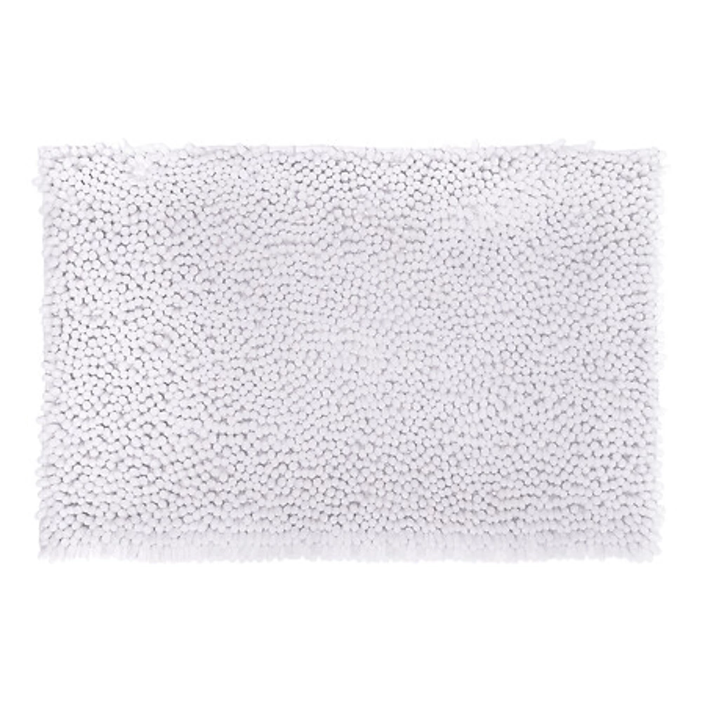 [160822I ZEN2901] Tapis maxi chenille 50x80 cm, blanc