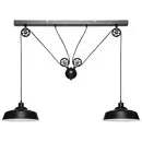Ezio black metal pendant light L120 cm