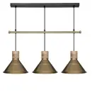 Suspension triple métal Bota doré L80 cm