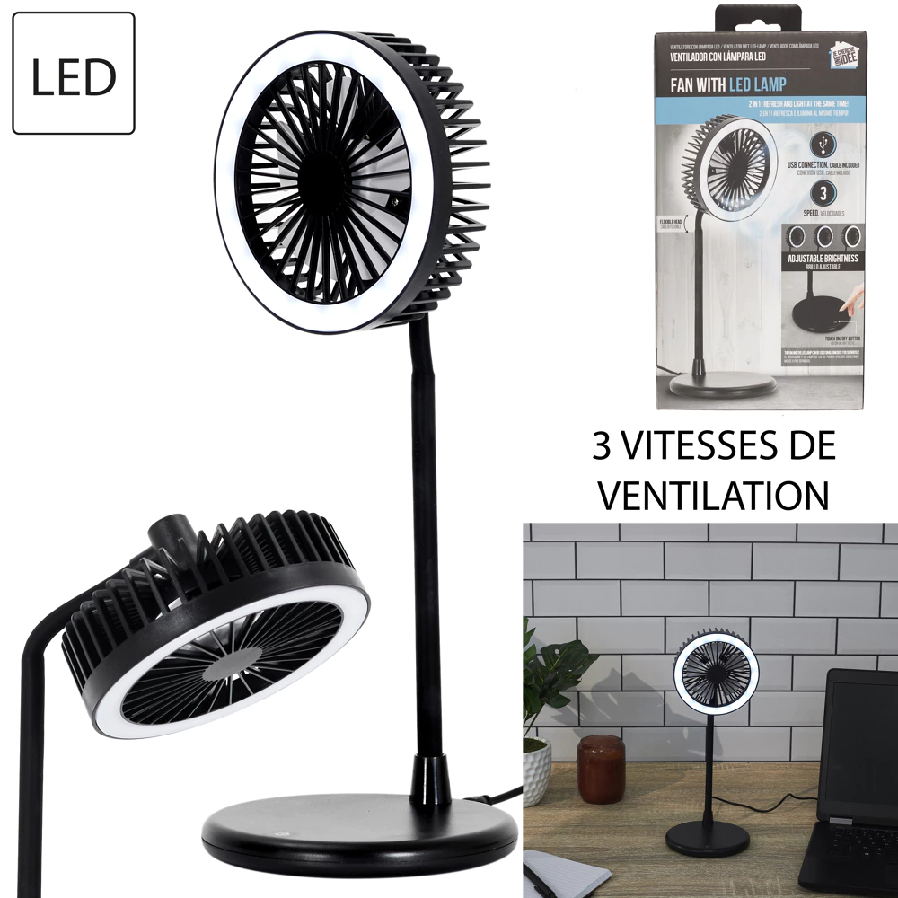 Ventilateur LED avec lampe intégrée