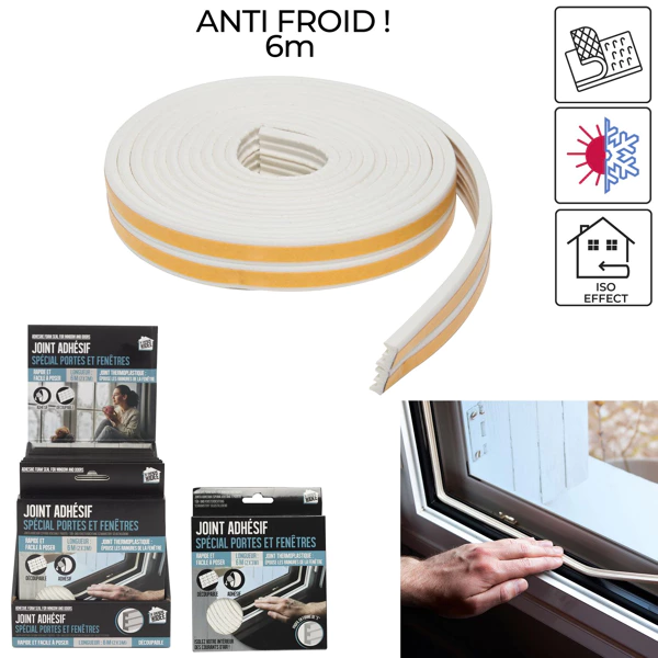 Foam adhesive seal for window and door