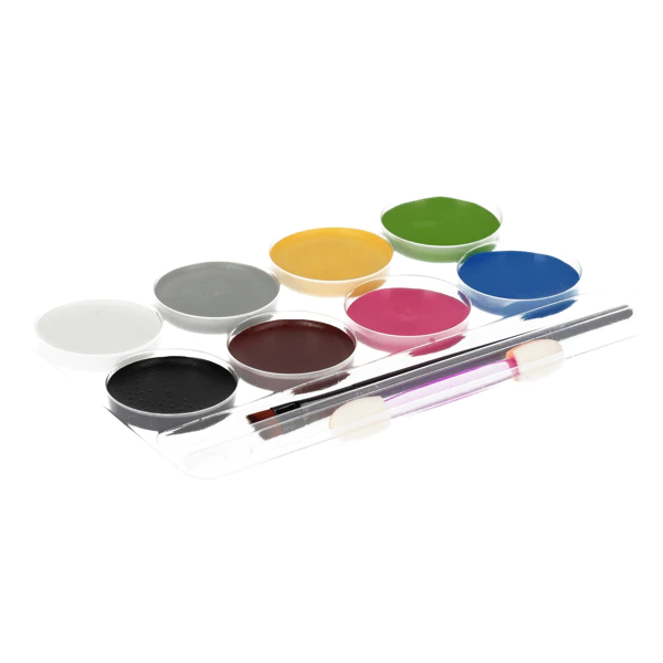 8 Color Face Paints with Accessories