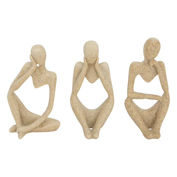 [211752 ZEN29] Statue femmes en résine Aby (lot de 3) H11,5 cm