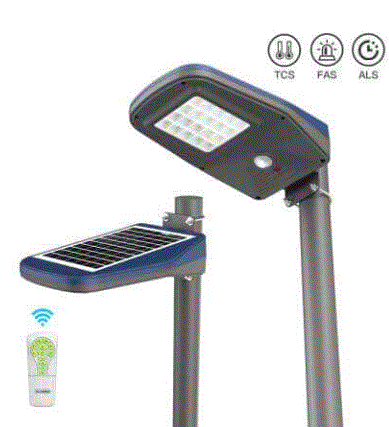 MARS6 3000LM solar street light, cold white, wall or pole mount