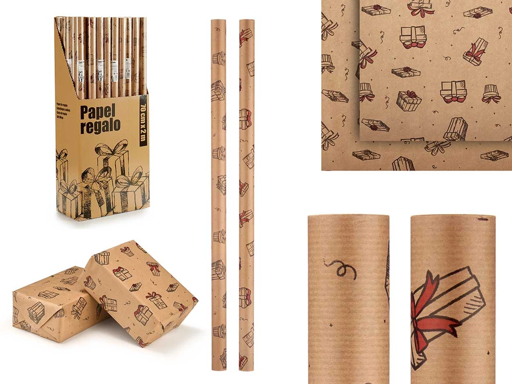 Roll of kraft gift paper 70x200 cm