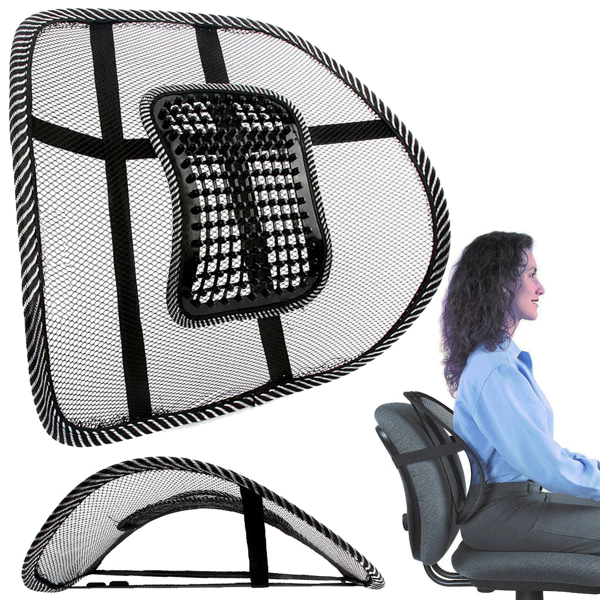 Back support cushion with massage for chair