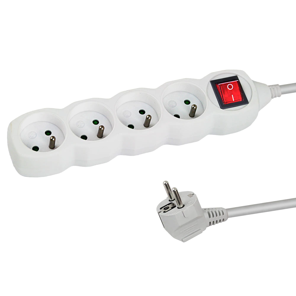 [ELK212W ZEN29] Power strip 4 sockets – 1.5 m