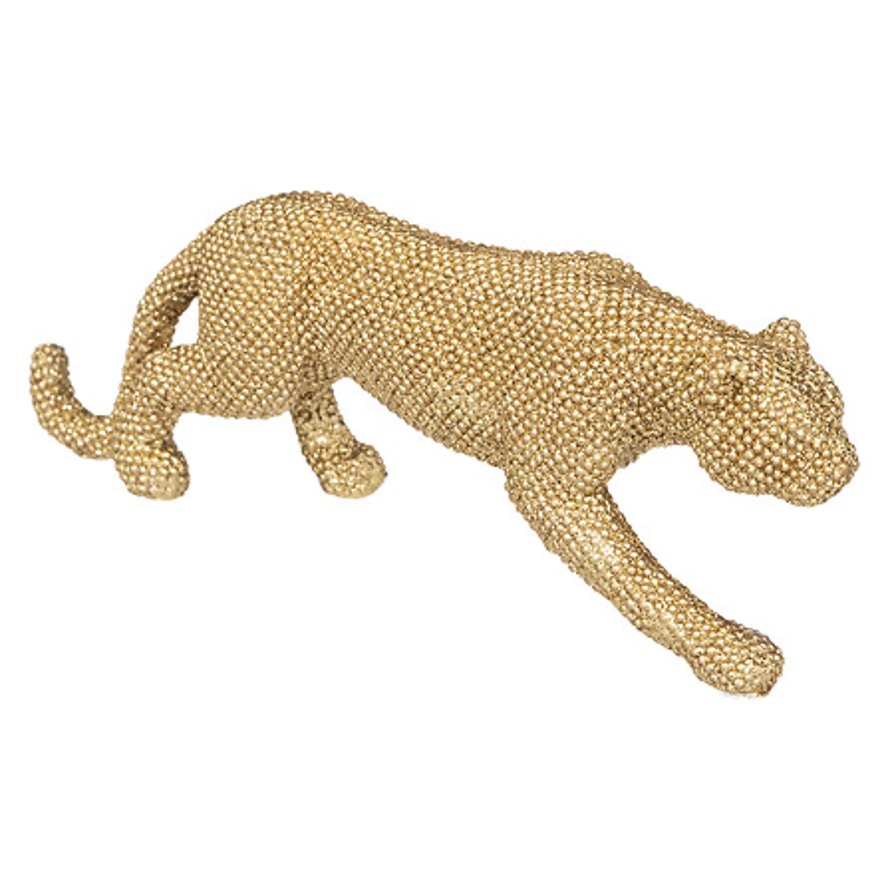 Panther in artificial resin H10 cm – gold