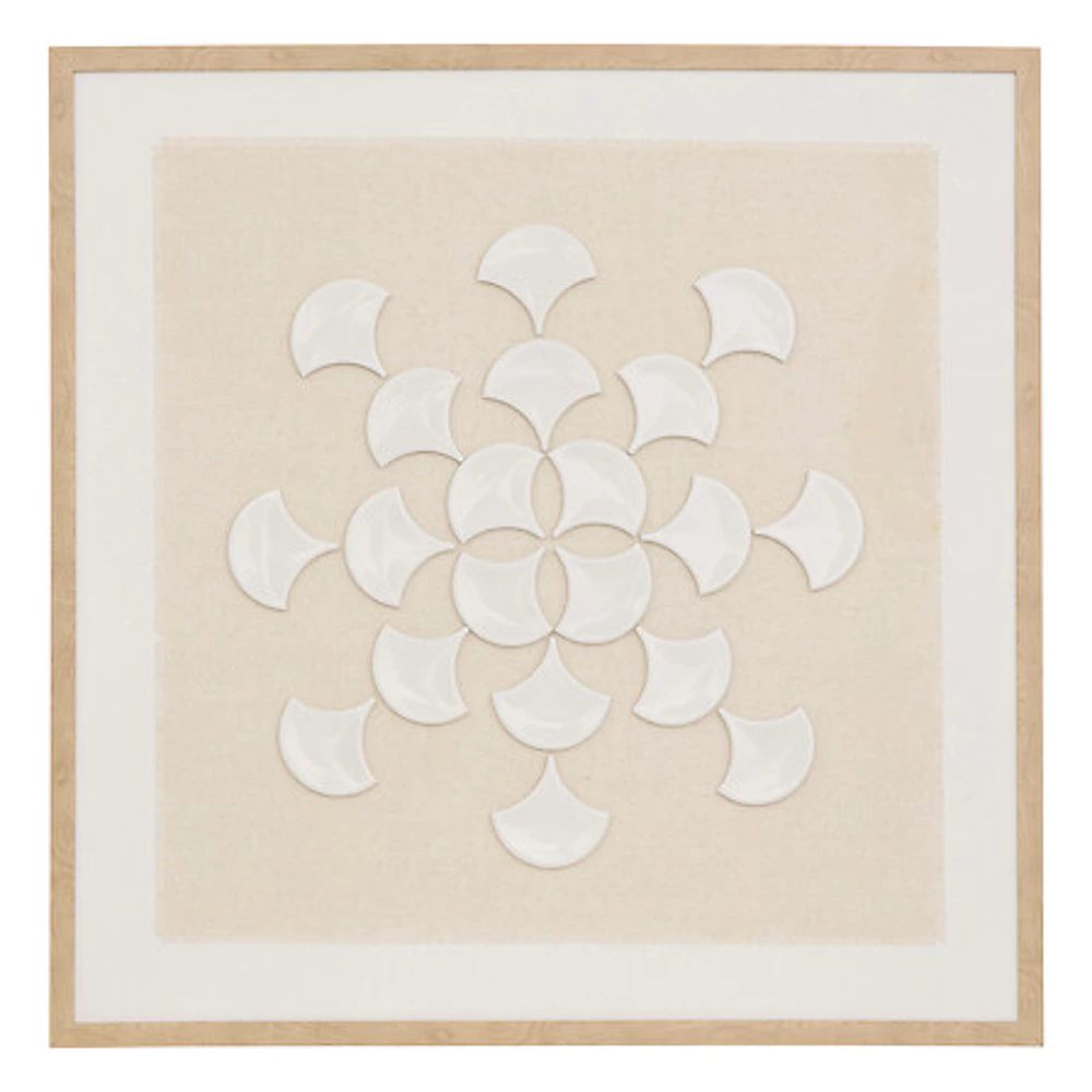 3D canvas fan Houria 78x78 cm – beige
