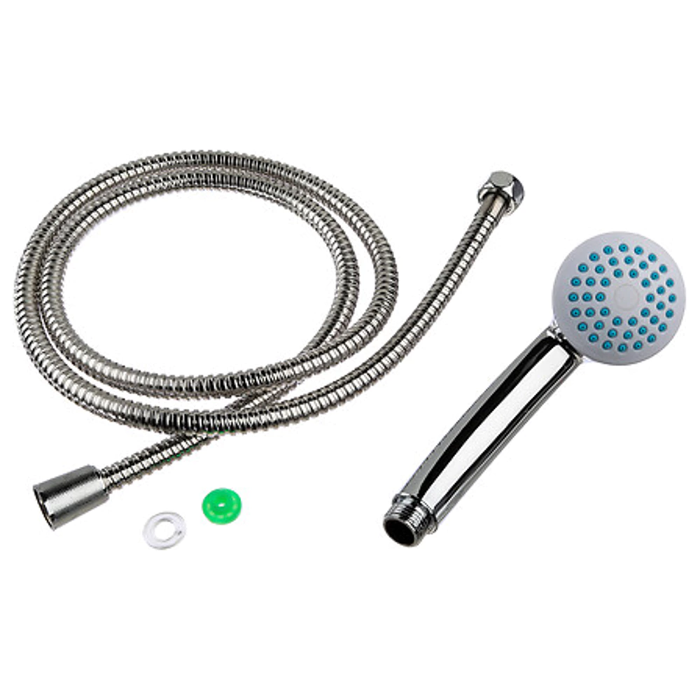 Pommeau de douche + flexible inox assorti (lot de 4)