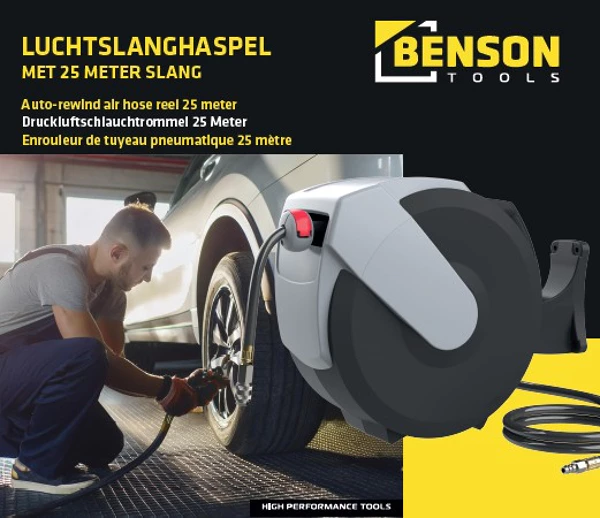[015102 ZEN29] Benson Luchtslanghaspel Automatic Hose Air Reel 25M
