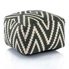 Pouf Cube Kilim Noir