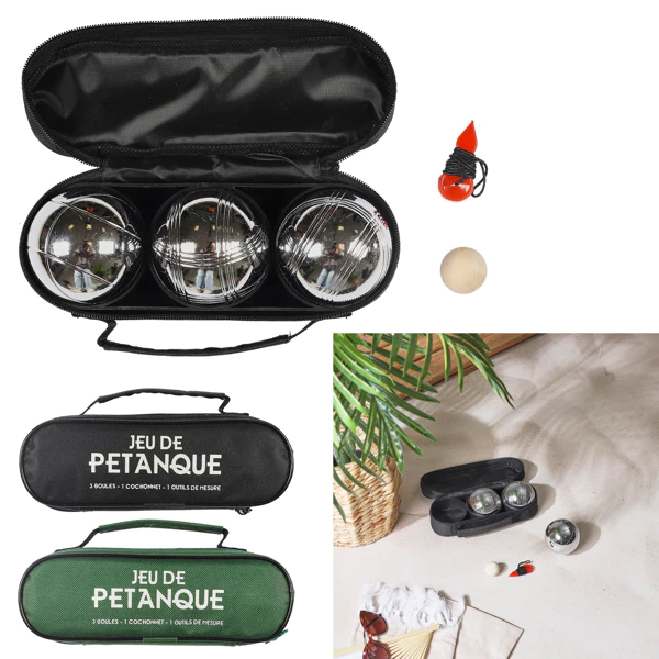 Boule de petanque avec etui, 2-fois assorti