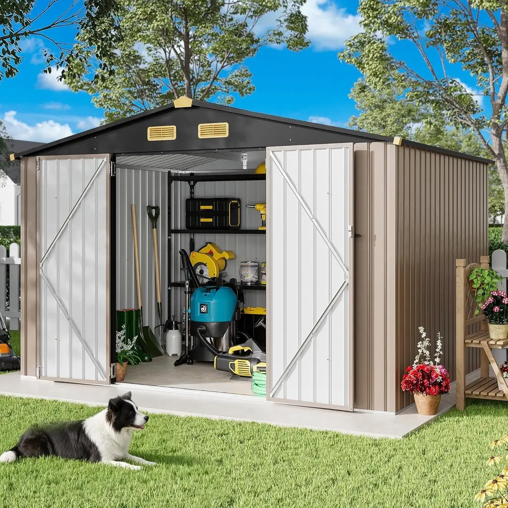 [I-MTR86] Garage de jardin en acier galvanisé 8*6FT (2.4m x 1.83) 