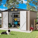 [I-MTR86] Abri de jardin en acier galvanisé 8*6FT (2.4m x 1.83) 