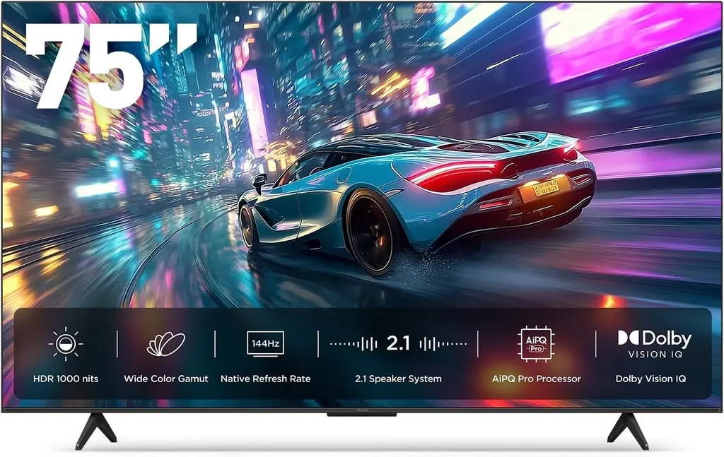 IFFALCON 75" Mini LED 4K 144HZ dolby TV