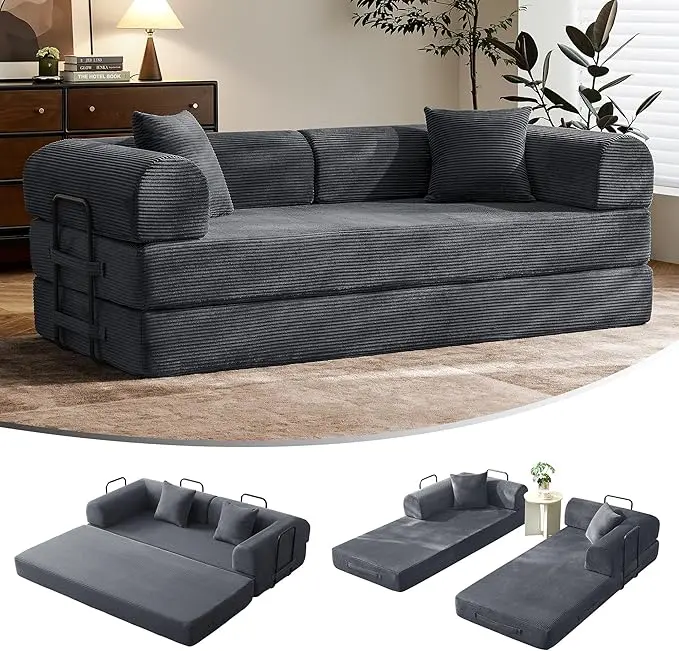 Canape convertible Gris fonce
