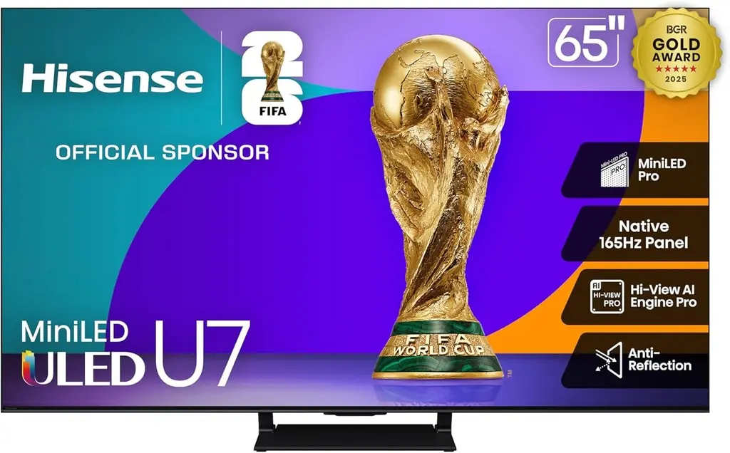 Hisense U7  65" 4k Mini LED 165HZ dolby TV