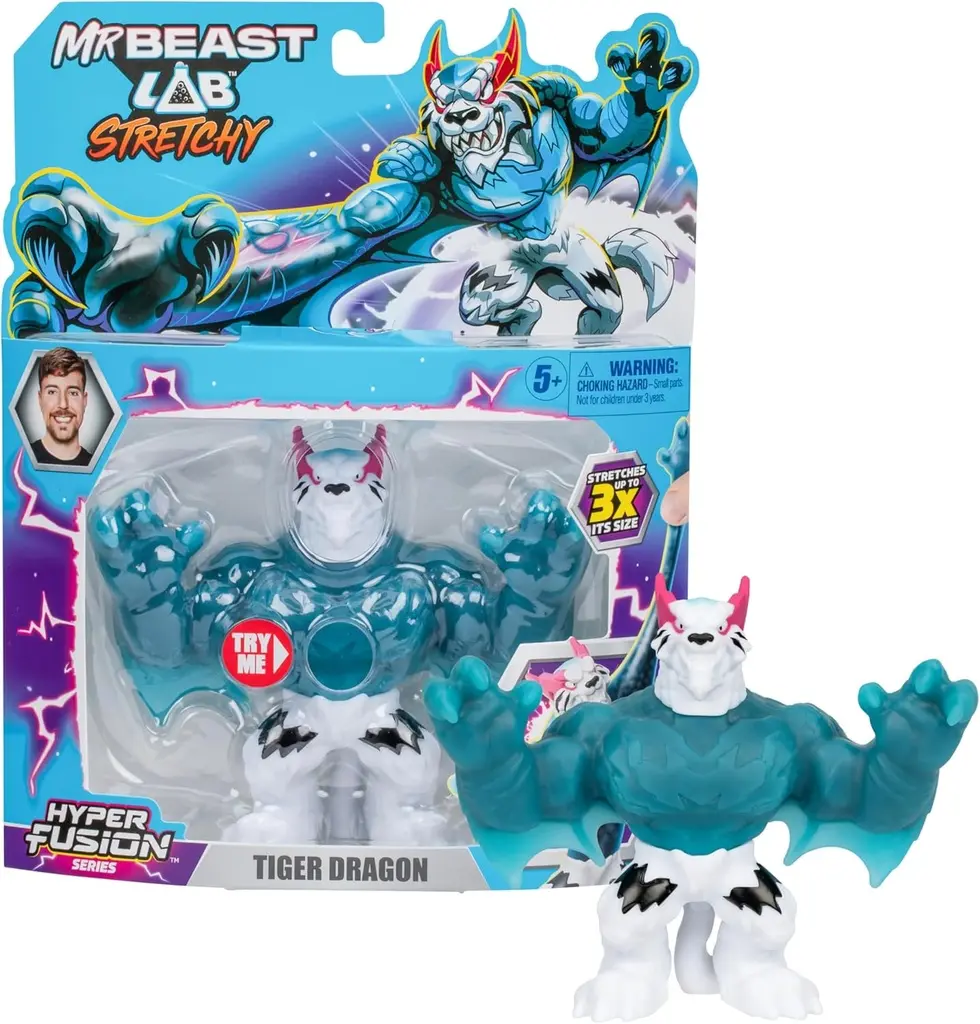 Figurine extensible Dragon Tigre MrBeast Lab Hyper Fusion 12,7 cm
