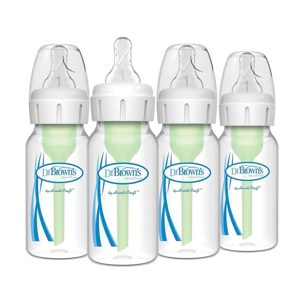 Biberons anti-coliques Dr. Brown’s Options+ 120 ml – Débit lent niveau 1 – Lot de 4