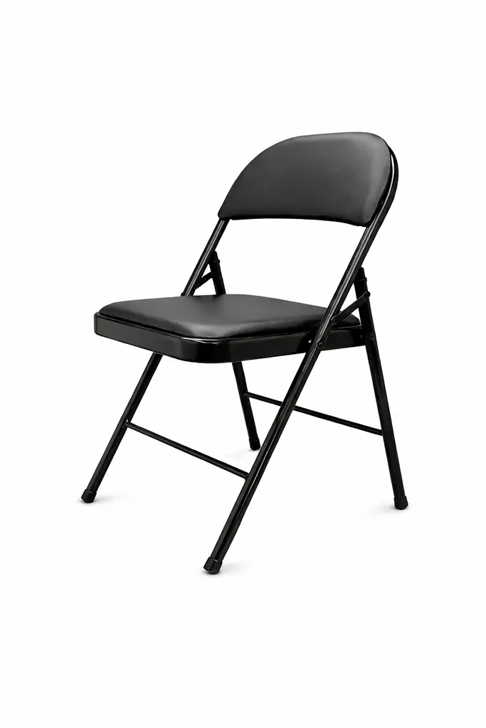 Chaises pliantes en acier rembourré – Noires