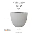 [HDR-088783] POT JARDINIERE EN PLASTIQUE BLANC 14" - 35.56cm