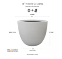 [HDR-088783] WHITE PLASTIC PLANTER POT 14" - 35.56cm