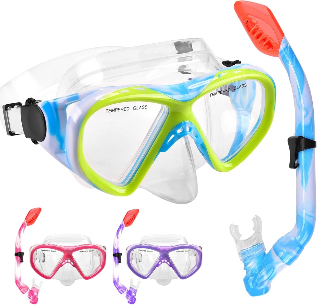 Diving set for children (mask + dry snorkel and purge valve)