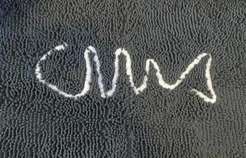 [236242] FRISCO Fish Bone+ Chenille Microfiber Area Rug, 36" x 25", Gray