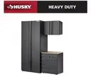 HUSKY Rangement de outils de garage en acier soudé robuste en 3 pce, couleur noire (162.56 L x 203.2 H x 60.96cm P)