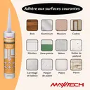 Mastic silicone SILIMAX Flex Plus – Acryliqu intérieur/extérieur, peinturable, blanc 280 ml