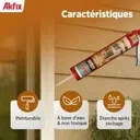 [AKFIX 606] Mastic acrylique silicone AKFIX AS606 blanc – Peinturable, joints fenêtres & portes, 300 ml