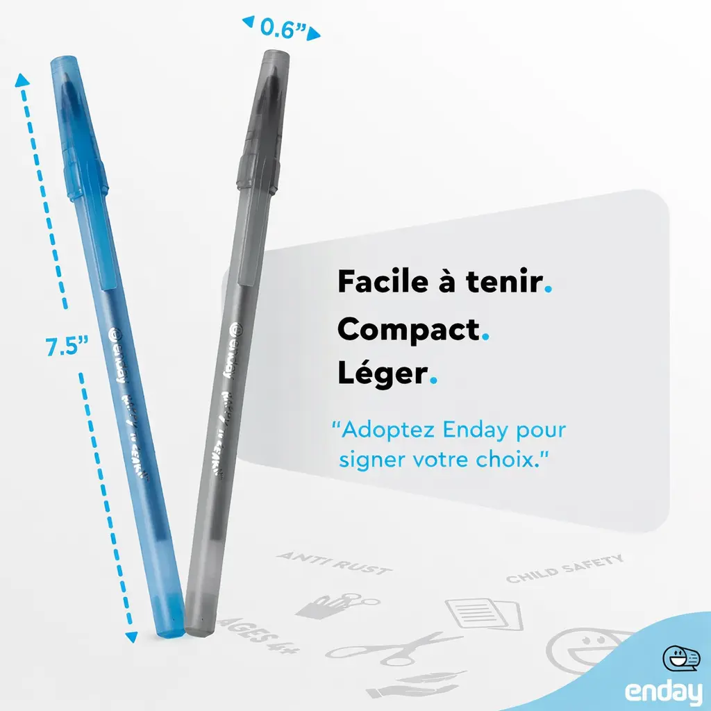 [Enday Noir] ENDAY Stylo à bille  (Noir)