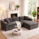 [2BOITE-SSM003GY-A/B] Canape d’angle modulable Gris 