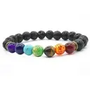 [ZEN3204] Bracelet Guerison des 7 Chakras Pierres de Lave