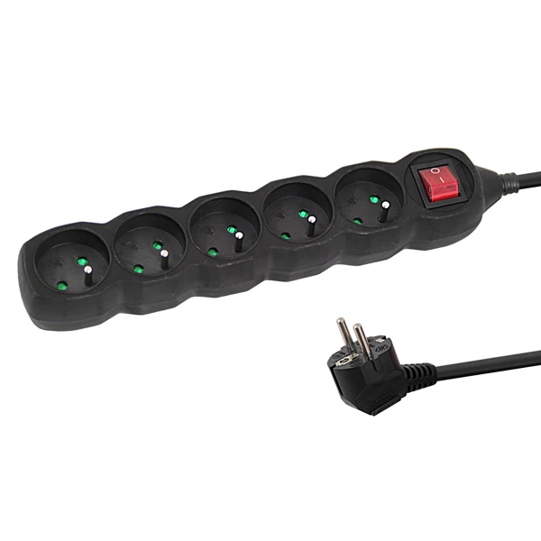 [ELK214K ZEN 33] Power strip 5 sockets including 1.5 m black