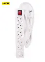 [005143 ZEN 33] Extension cord 6 sockets + earth + switch 1.5 m