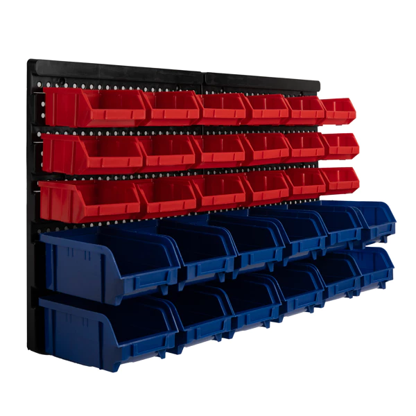 Benson 30-bin wall shelf