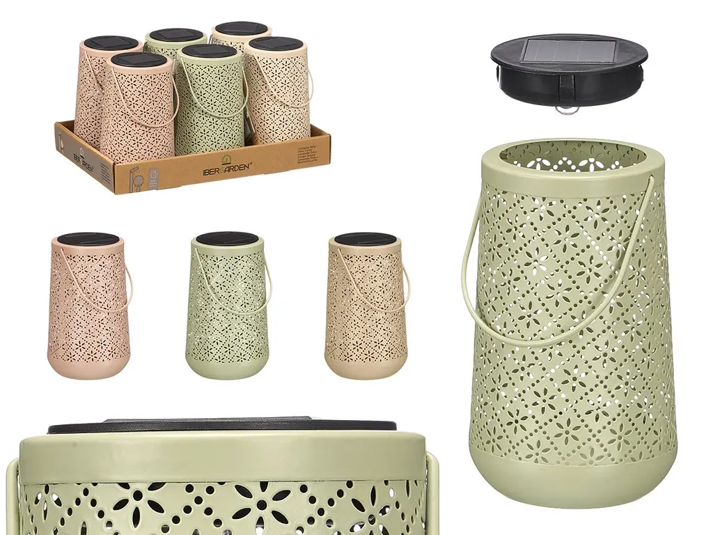 [13464 ZEN36] Lanterne solaire, forme conique, motif losange, 