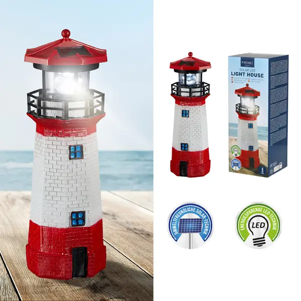 Phare solaire à LED, 28 cm 