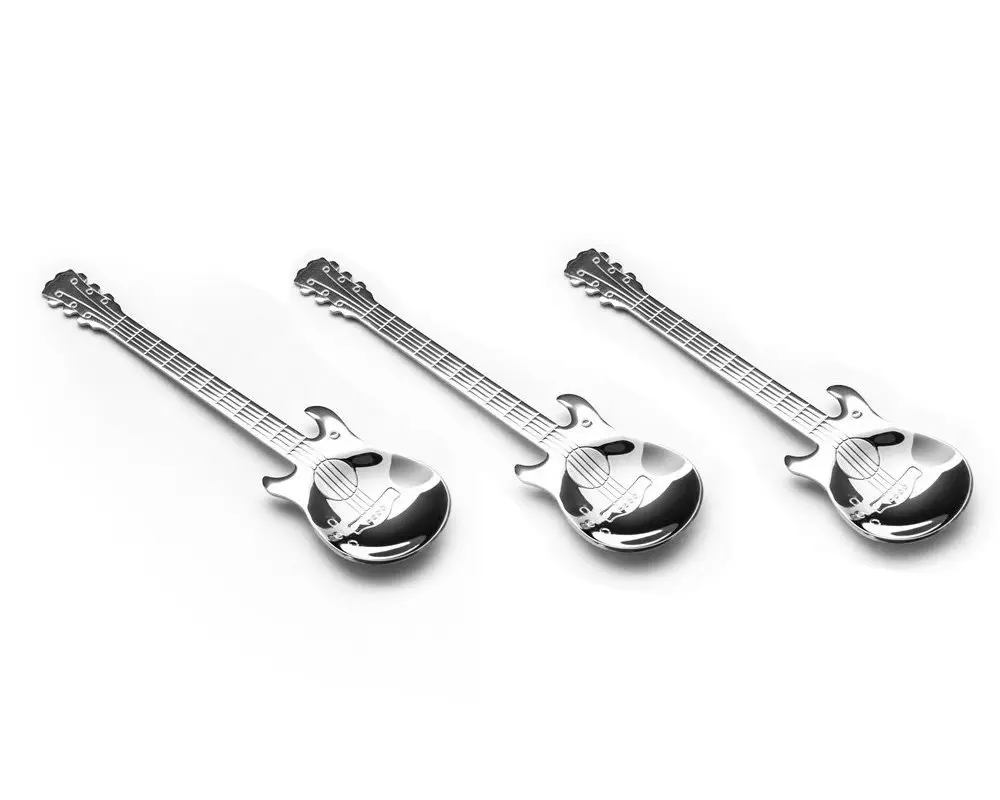 Cuilleres musicales « Guitare » – 3 pièces – argent