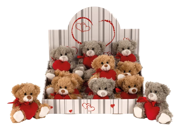 Ours avec cœur H 12 cm 