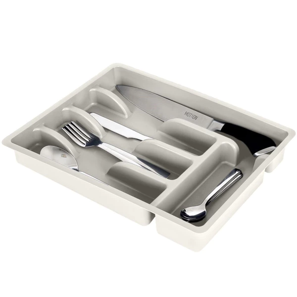 [229048-P ZEN35] Ash gray cutlery drawer insert 36 x 25 cm