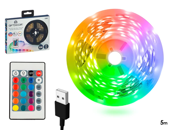 Bande LED RGB de 5 m avec télécommande