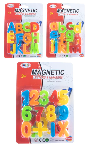 Carte blister magnétique avec lettres et chiffres