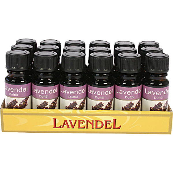 Lavender essential oil glass bottle