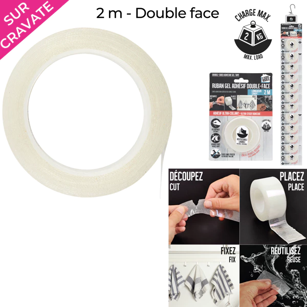 Ruban adhesif double face 2m