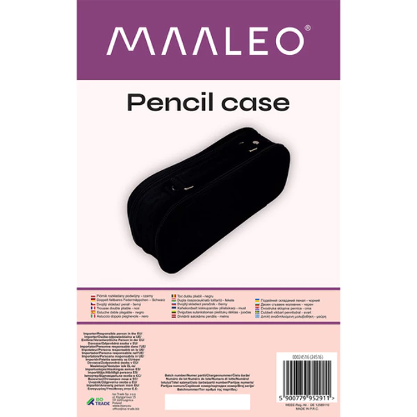 [00024516 ZEN35] Trousse crayons double extensible noir Maaleo